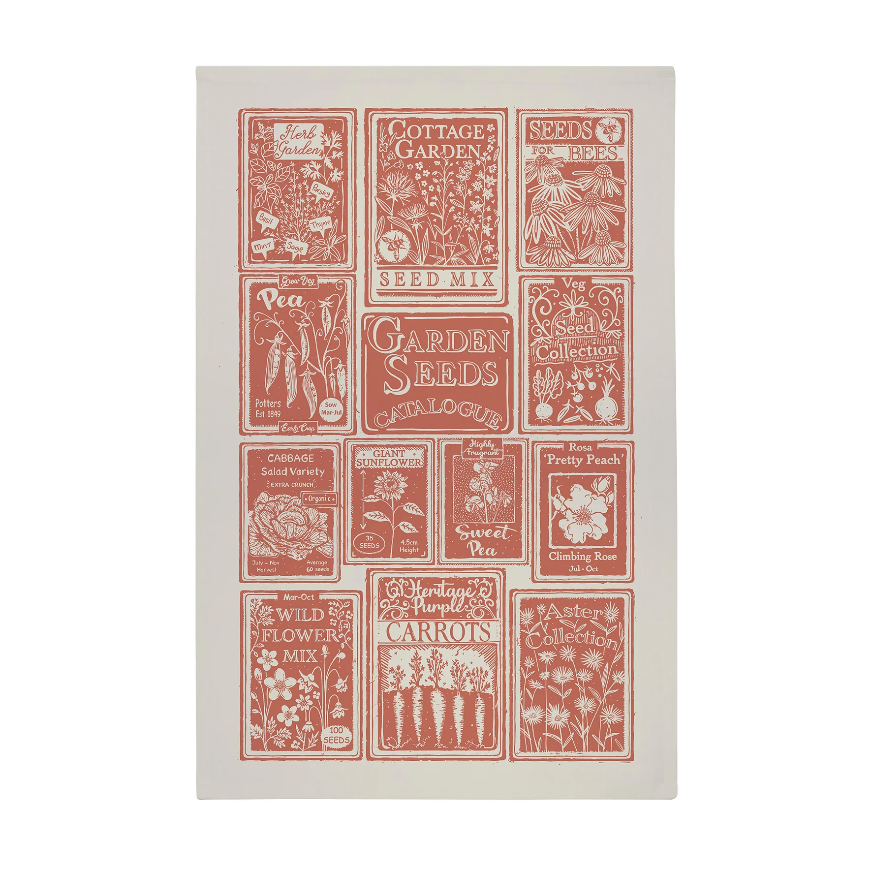 Cotton Tea Towel - Seed Packets