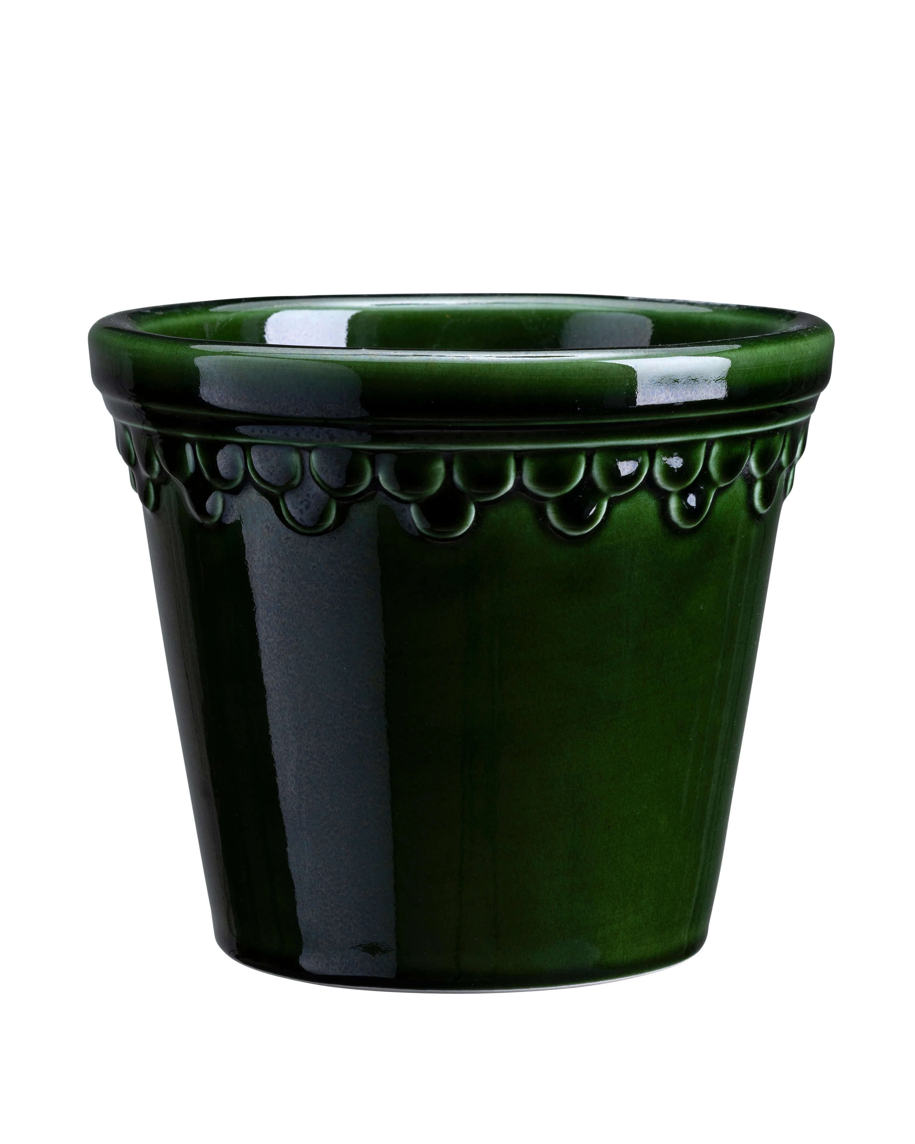 Bergs Potter - Copenhagen Glazed Terracotta Pot and Saucer 12cm - Image 3