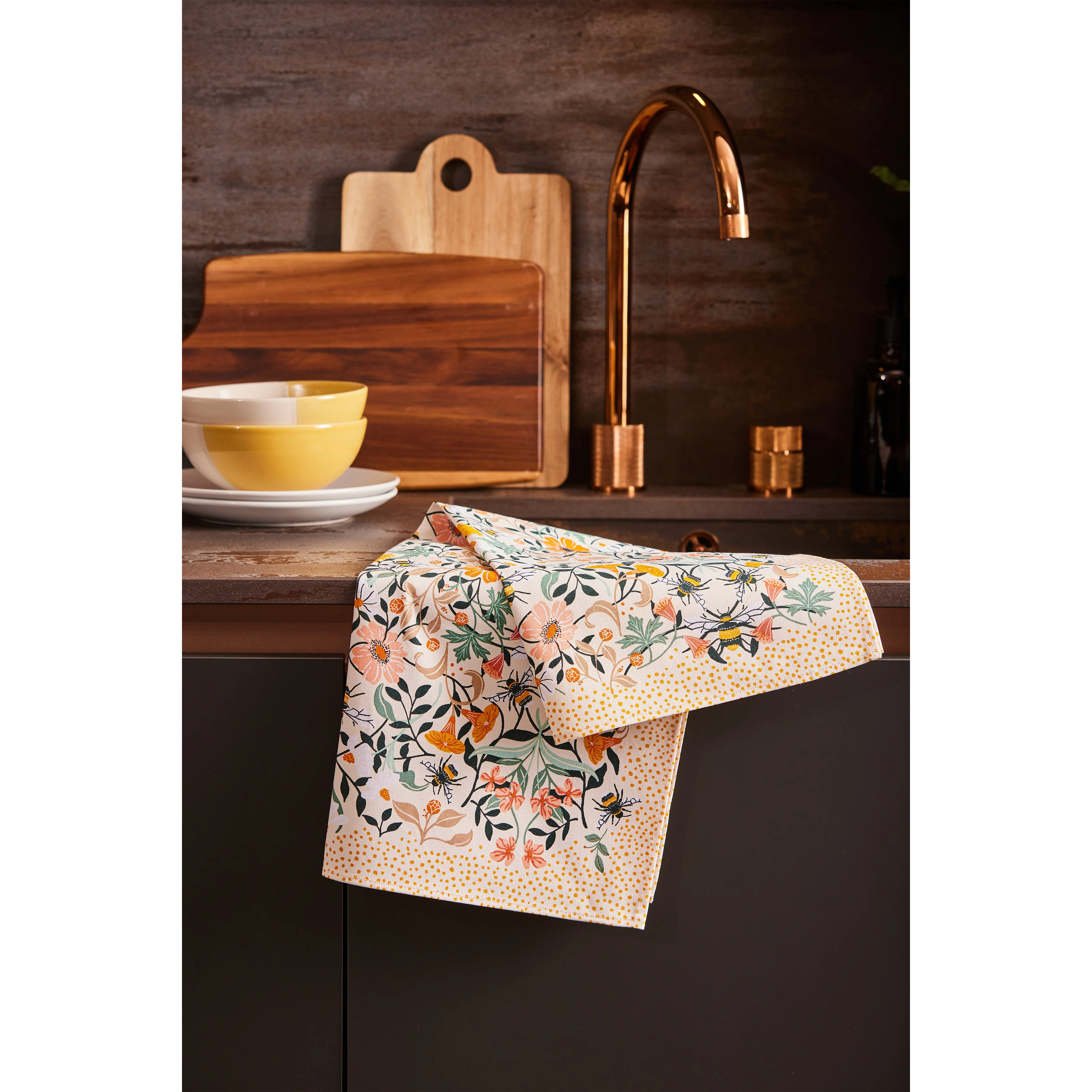 Cotton Tea Towel - Bee Bloom - Image 2