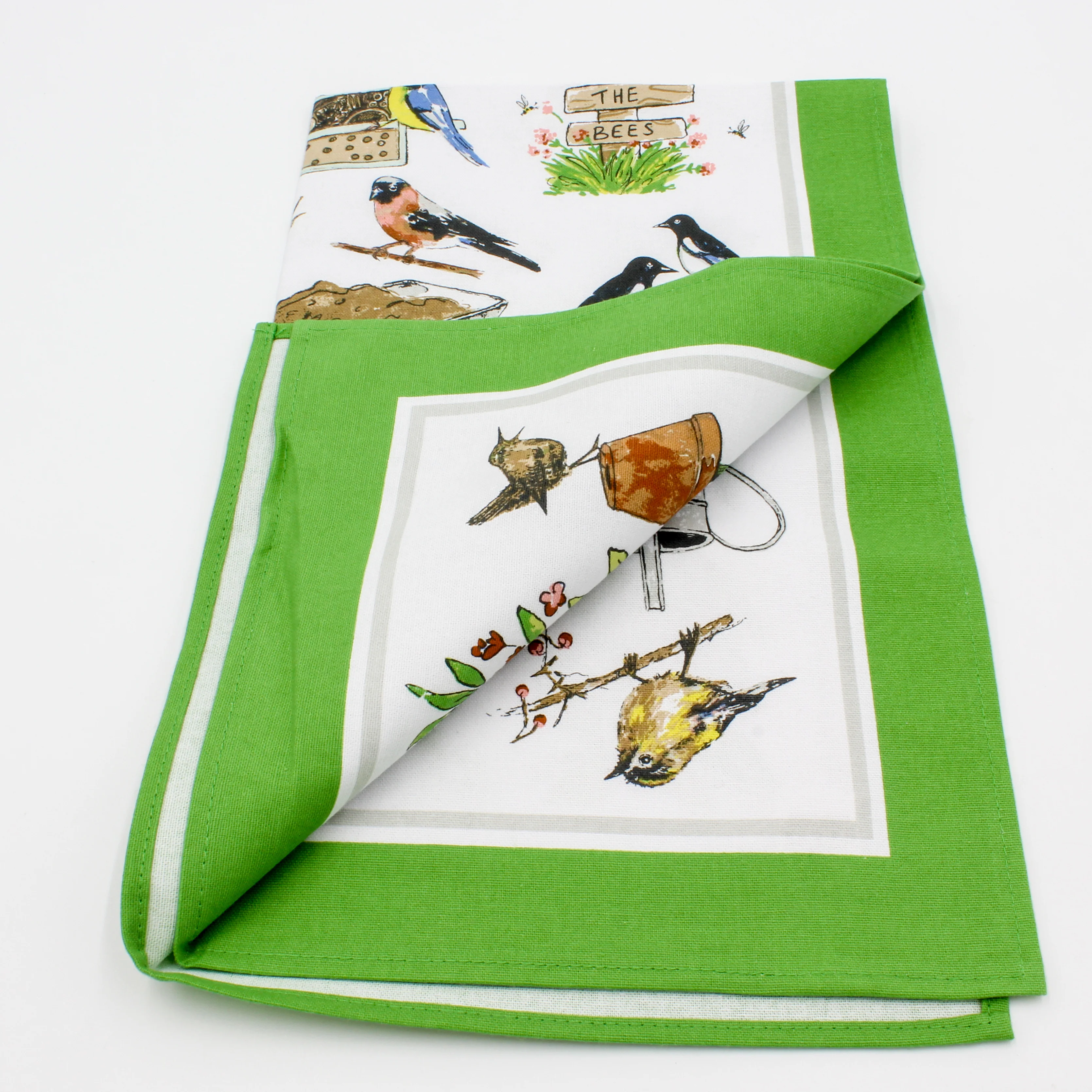 Cotton Tea Towel - Garden Birds - Image 2