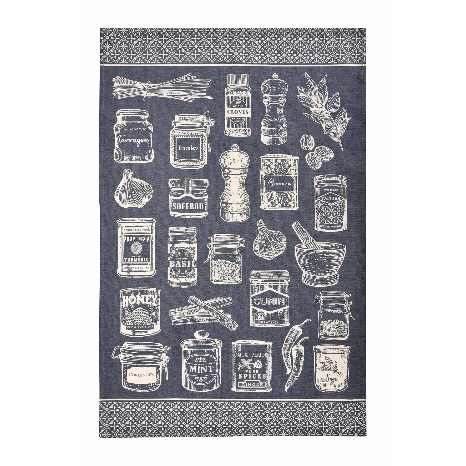 Cotton Tea Towel - Herbs & Spices
